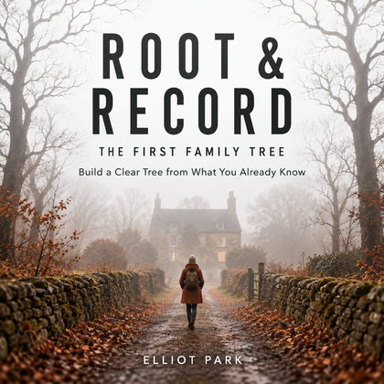 Cover of The First Family Tree, a digital genealogy guide from ROOT & RECORD.