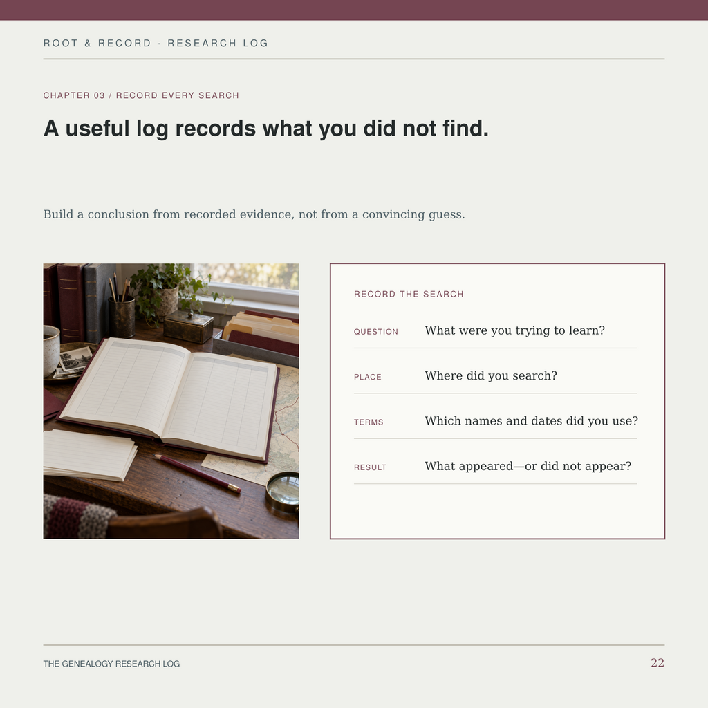 The Genealogy Research Log
